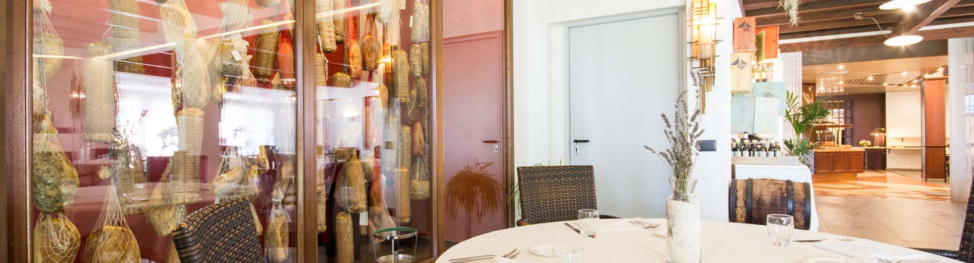 Restaurant view with the new salumi cellar