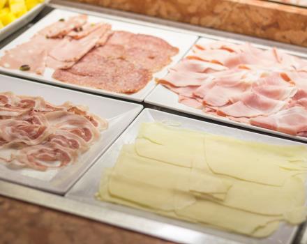 Best western modena district breakfast with meat cuts and cheese