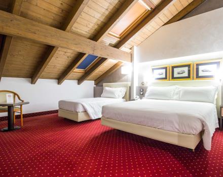 Comfort triple room with carpet on the attic